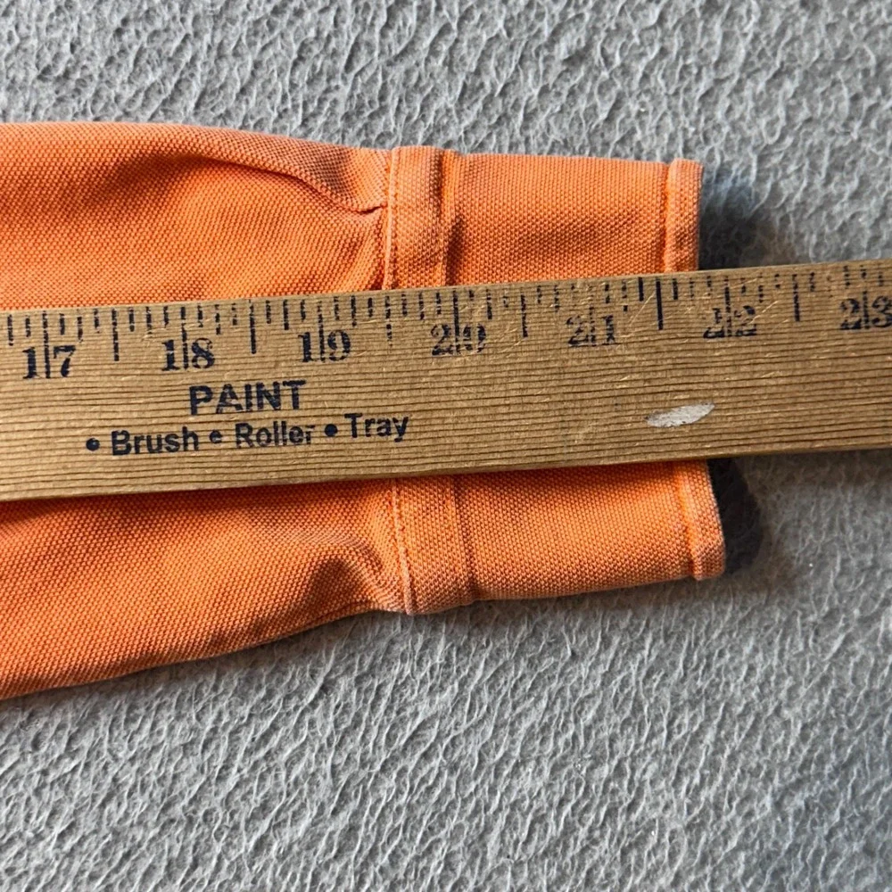 Polo Ralph Lauren Polo Shirt Mens S Orange Featherweight Mesh Long Sleeve Pocket